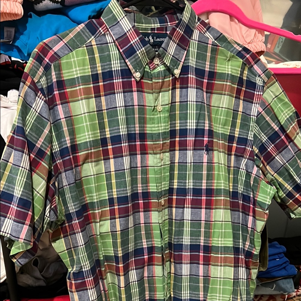 Ralph Lauren Men's Green Plaid Shirt